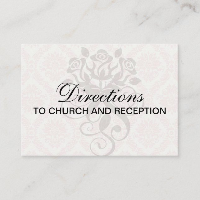 Carte D'accompagnement crème légère et damas rose (Devant)