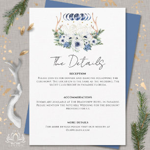 Carte D'accompagnement Cristaux de lune Fleurs Boho Mariage métaphysique