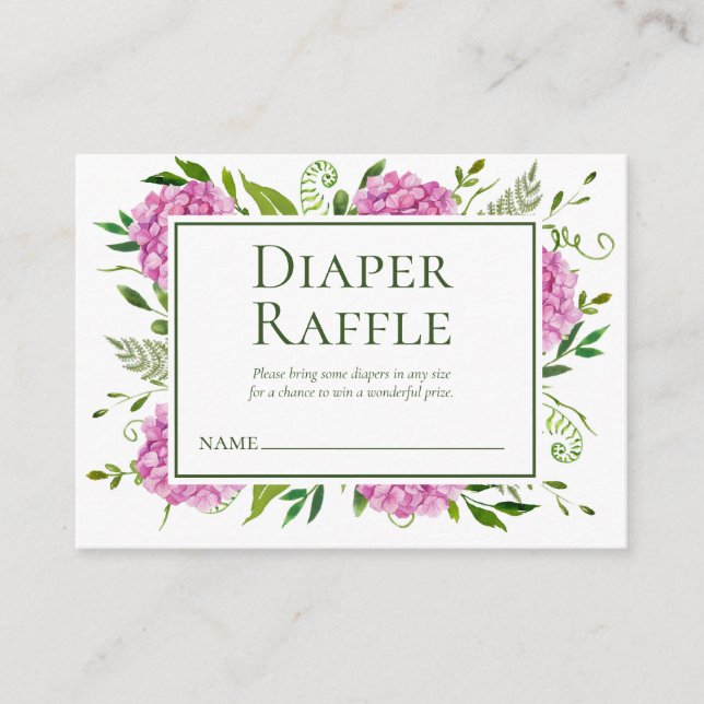 Carte D'accompagnement Crochet de Baby shower rose Hydrangeas Fille (Devant)