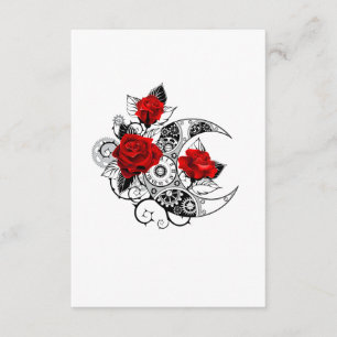 Carte D'accompagnement Croissant mécanique avec roses rouges