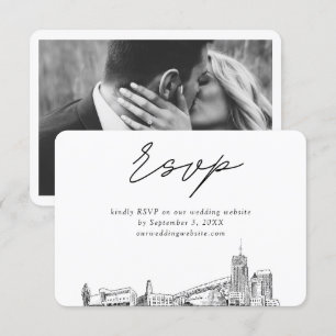 Carte D'accompagnement Croquis minimaliste Mariage Akron RSVP