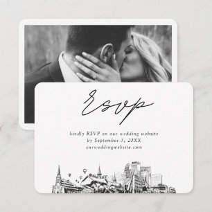 Carte D'accompagnement Croquis minimaliste Mariage de Louisville RSVP