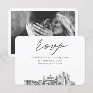 Carte D'accompagnement Croquis minimaliste Reno Mariage RSVP