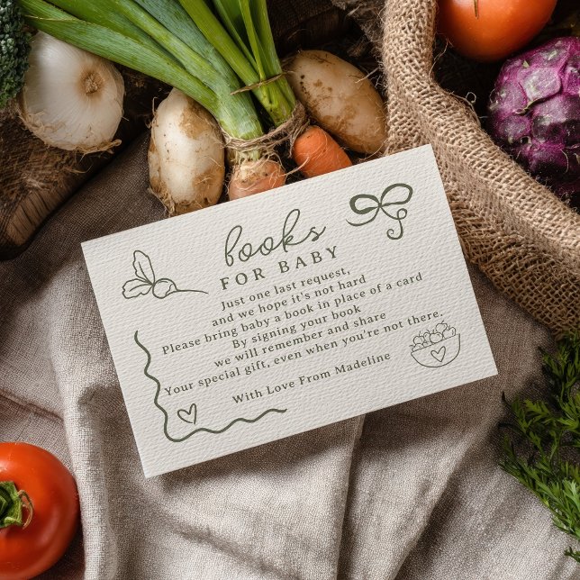 Carte D'accompagnement Cuisine locale Rustic Farmer's Market Livres Baby (Locally Grown Rustic Farmer’s Market Books Baby Enclosure Card)