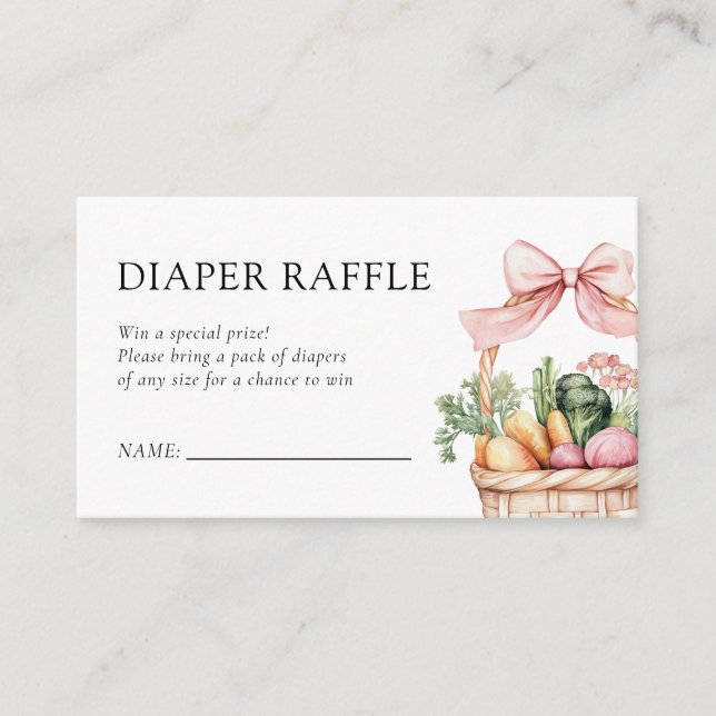 Carte D'accompagnement Cultivateurs locaux Baby shower de chaudières Raff (Devant)