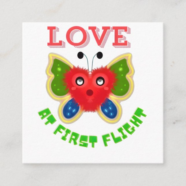 Carte D'accompagnement Custom Fuzzy Heart Butterfly Gift (Devant)