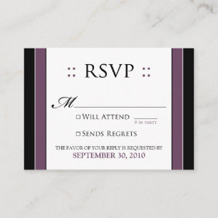 Carte D'accompagnement ::custom :: Simply Elegant 3,5x2,5 pouces Eggplant