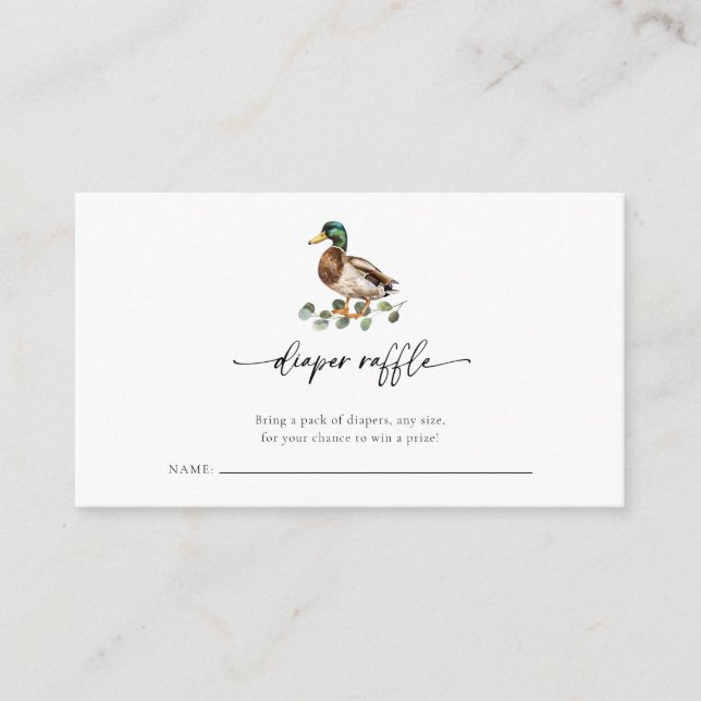 Carte D'accompagnement Cute Aquarelle Canard Baby shower Déchets Raffin (Devant)