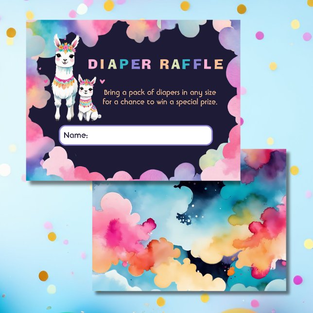 Carte D'accompagnement Cute Aquarelle Llama Mama Déchets Mexicains Raffin (Créateur téléchargé)