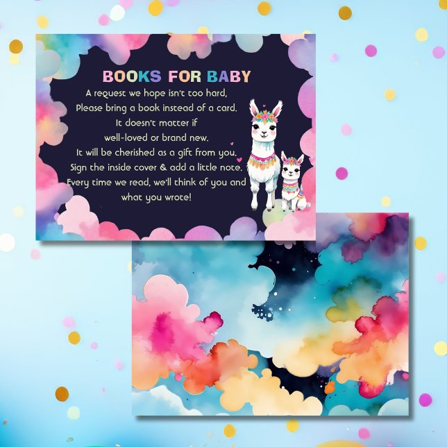 Carte D'accompagnement Cute Aquarelle Llama Mama Livres Mexicains Pour Bé (Créateur téléchargé)