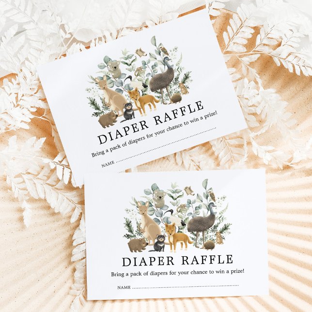 Carte D'accompagnement Cute Australian Animaux Eucalyptus Déchets Raffle (Créateur téléchargé)