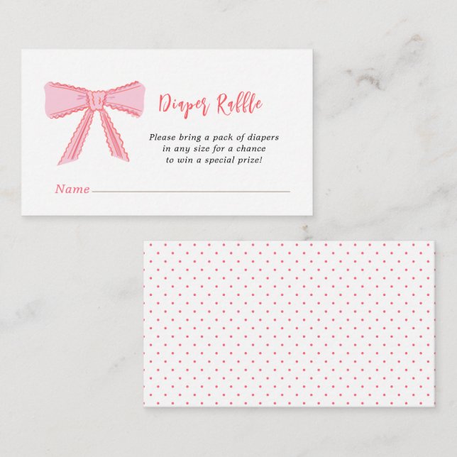 Carte D'accompagnement Cute Baby shower arc rose Refus de couche (Devant / Derrière)