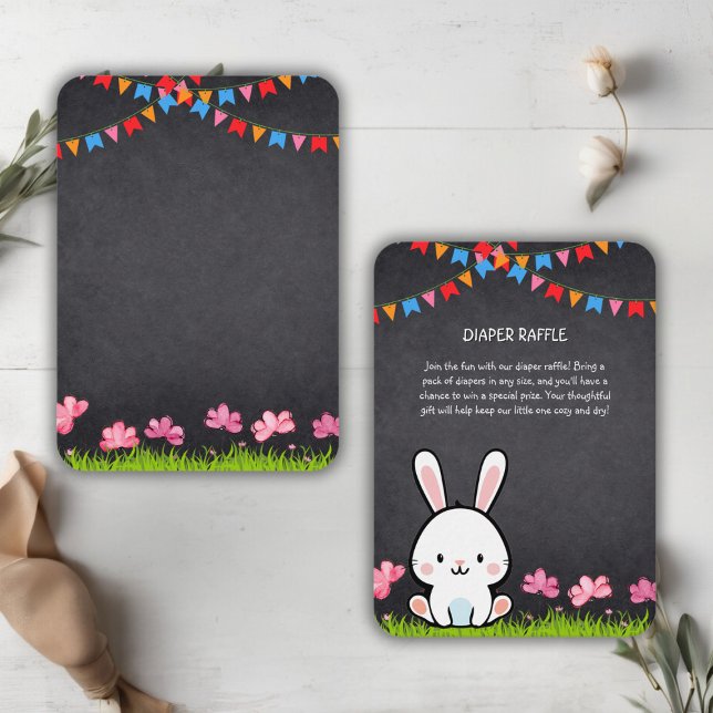 Carte D'accompagnement Cute Baby shower de lapin en tableau blanc (Créateur téléchargé)