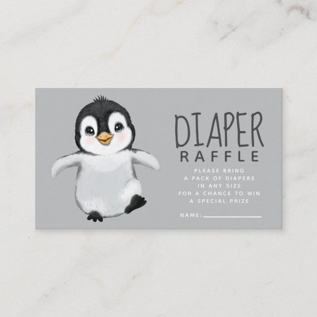 Carte D'accompagnement Cute Baby shower de pingouin Déchets Raffin (Devant)
