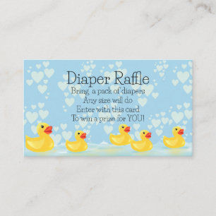 Carte D'accompagnement Cute Bleu Jaune Baby shower canard en caoutchouc