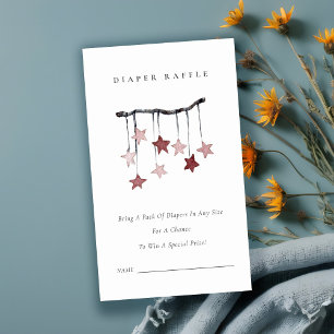 Carte D'accompagnement Cute Blush Star Mobile Diaper Baby shower Raffle