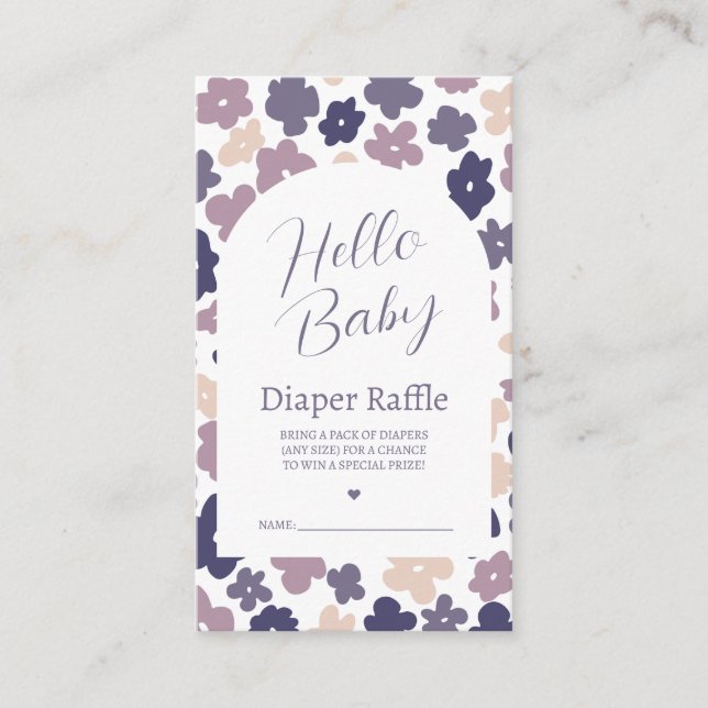 Carte D'accompagnement Cute Boho Daisy Diaper Raffle (Devant)