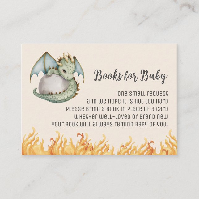 Carte D'accompagnement Cute Boho Dragon Egg Livres pour Baby Request Card (Devant)
