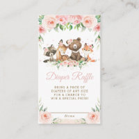Cute Bois Animaux Pink Floral Diaper Raffle