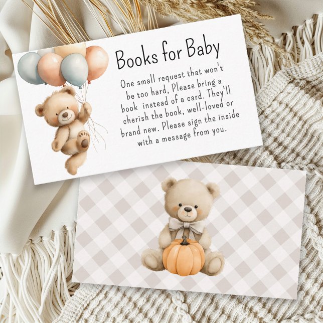 Carte D'accompagnement Cute Boy Teddy Bear Balloons Livres pour bébé (Créateur téléchargé)
