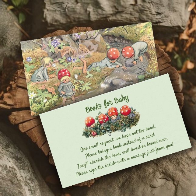 Carte D'accompagnement Cute Champignons Woodland Baby shower Demande de r (Créateur téléchargé)