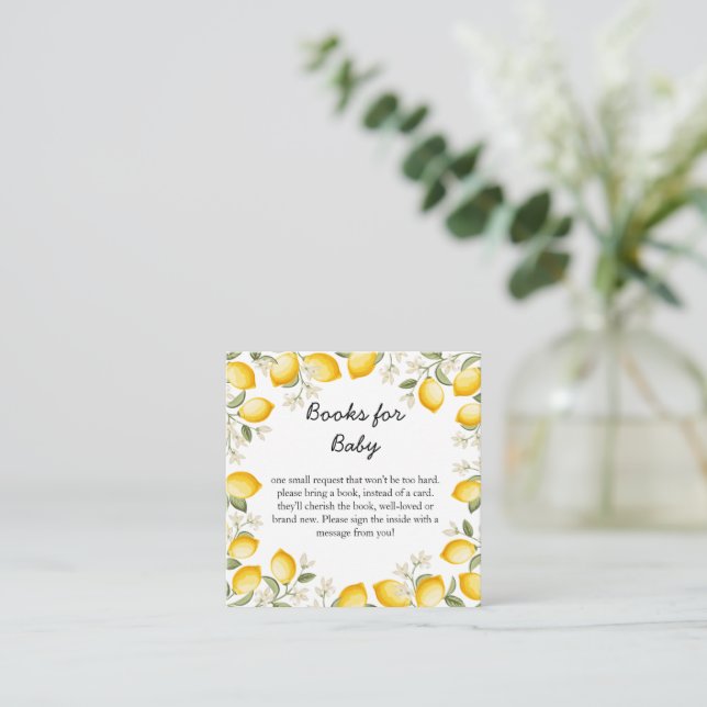 Carte D'accompagnement Cute Citron Citrus Fruit Livres D'Été Pour Bébé (Debout devant)