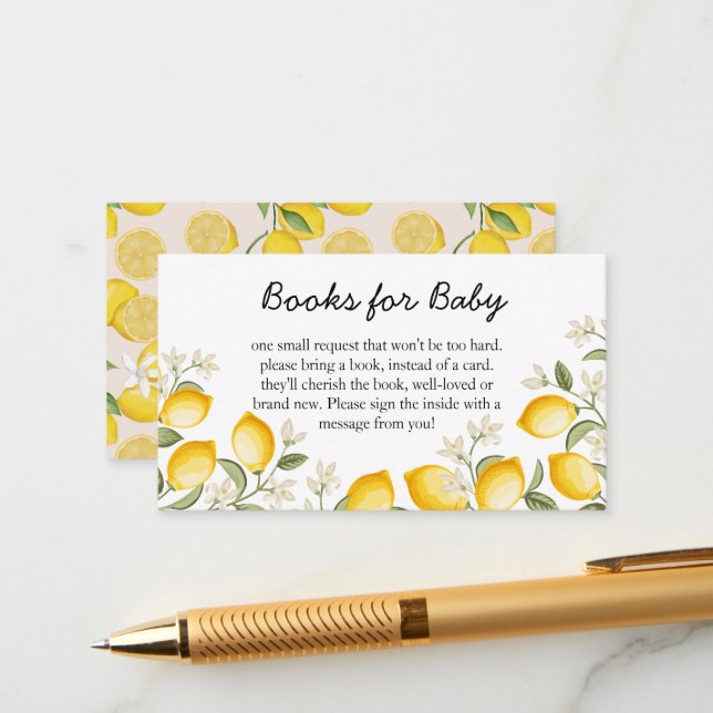 Carte D'accompagnement Cute Citron Citrus Fruit Livres D'Été Pour Bébé (Devant/Arrière en situation)
