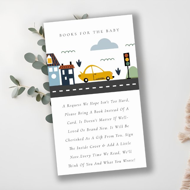 Carte D'accompagnement Cute City Urban Vehicle Books For Baby shower (Créateur téléchargé)