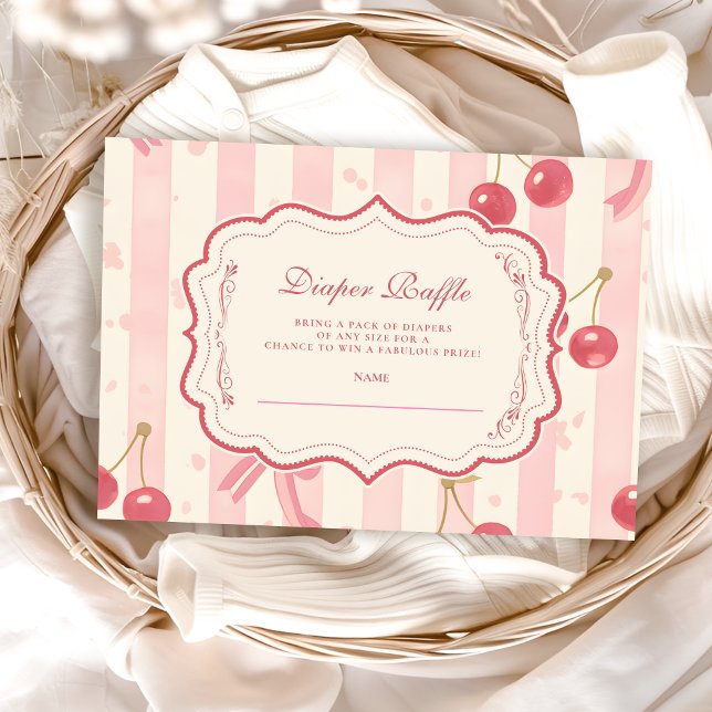 Carte D'accompagnement Cute Coquette cerise sur le dessus de bébé Diapper (Créateur téléchargé)
