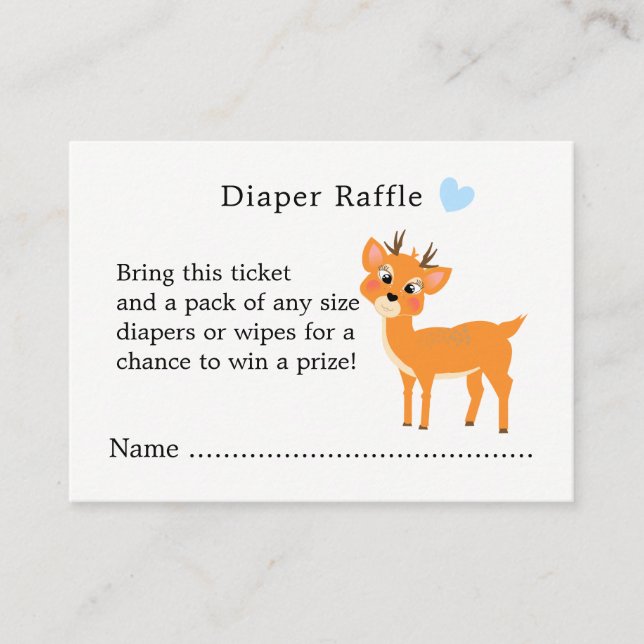 Carte D'accompagnement Cute Deer Hearts Hiver Baby shower Déchets Raffle (Devant)