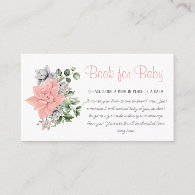 Carte D'accompagnement Cute Eucalyptus livre de verdure succulent pour bé (Devant)