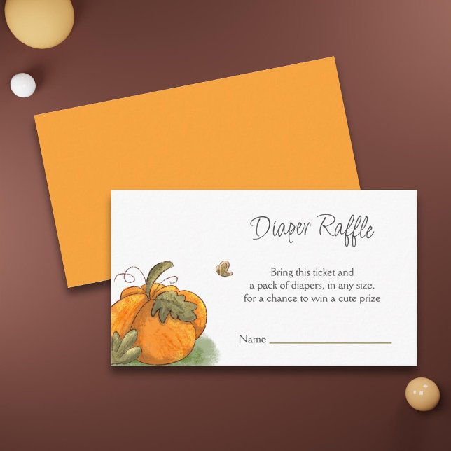 Carte D'accompagnement Cute Fall Citrouille Baby shower Déchets Raffle (Créateur téléchargé)