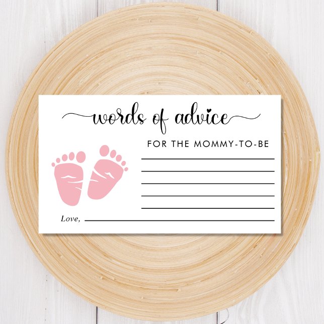 Carte D'accompagnement Cute Feet Baby Girl Douche Mots de conseil (Créateur téléchargé)