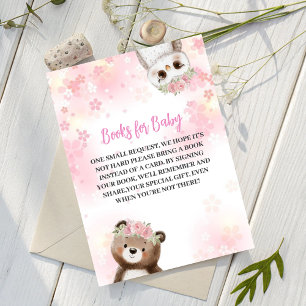 Carte D'accompagnement Cute Floral Woodland Animaux Livres pour Baby Card