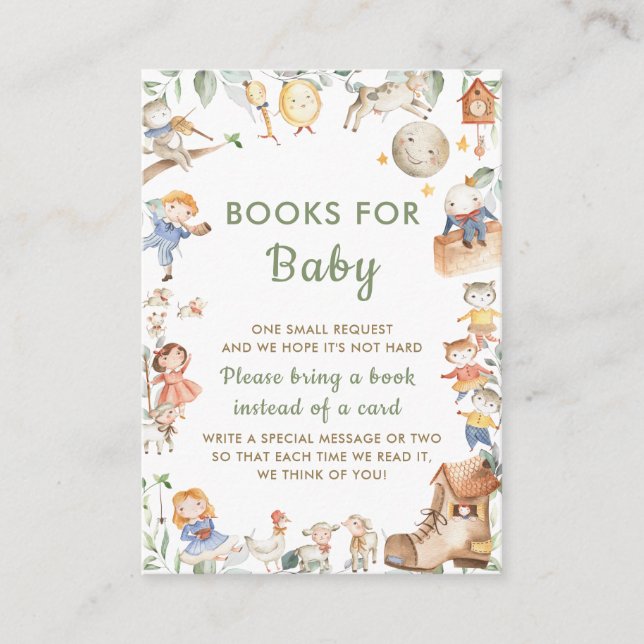 Carte D'accompagnement Cute Genre Neutral Nursery Rhyme Livres pour bébé (Devant)