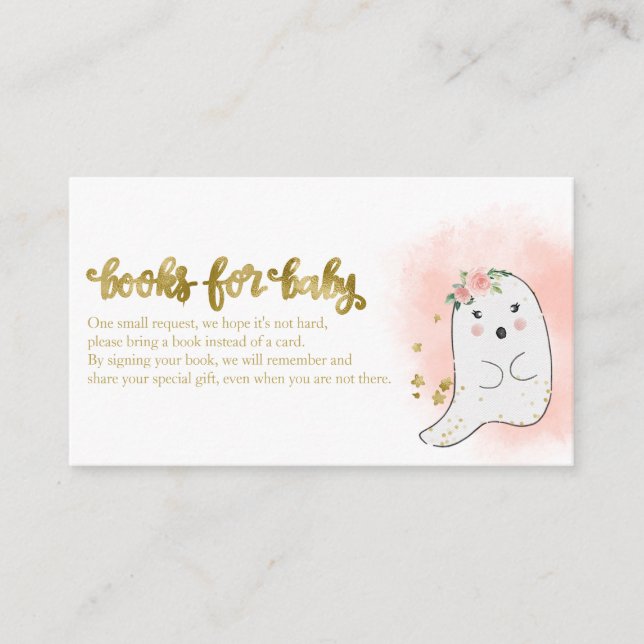 Carte D'accompagnement Cute Ghost Halloween Baby showers Livres Pour Bébé (Devant)