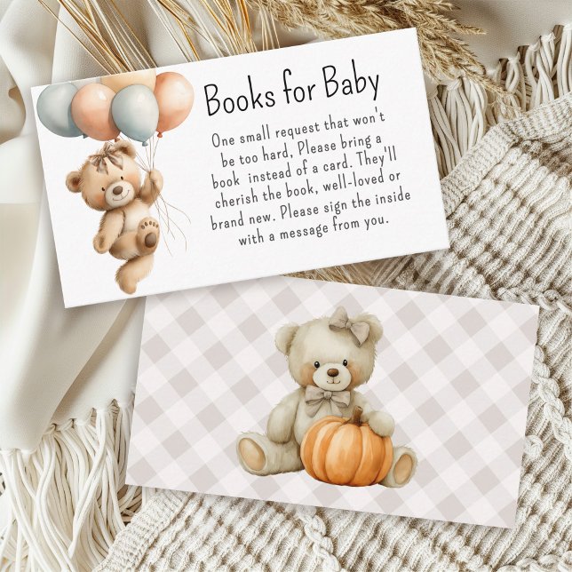 Carte D'accompagnement Cute Girl Teddy Bear Balloons Livres pour bébé (Créateur téléchargé)