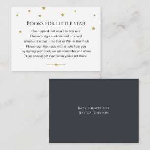 Carte D'accompagnement Cute Gold Stars Livres Pour Baby Request