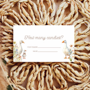Carte D'accompagnement Cute Goose Fleurs sauvages Devinez Combien De Cand