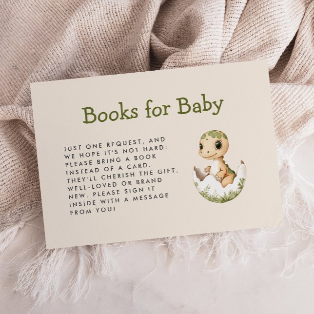 Carte D'accompagnement Cute Hatching Dinosaur Baby showers Livres (Créateur téléchargé)