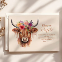 Cute Highland Baby shower de vache Raffle Diapper