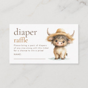 Carte D'accompagnement Cute Highland Cow Déchets Baby shower de raffe