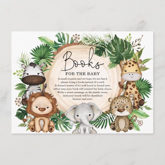 Carte D'accompagnement Cute Jungle Safari Animaux Green Books for Baby (Devant)