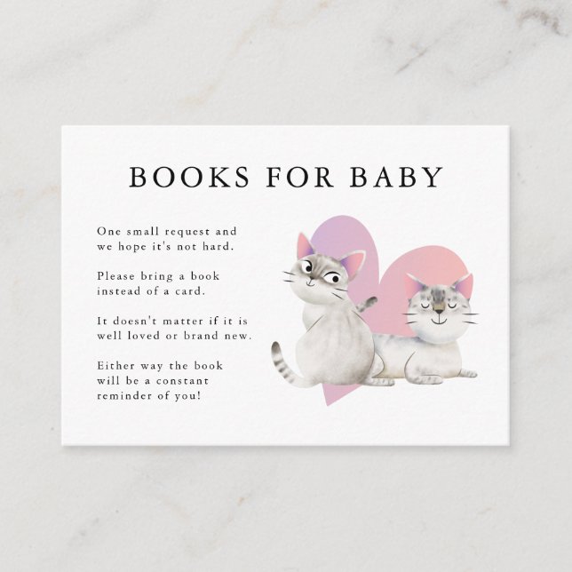 Carte D'accompagnement Cute Kittens Twins Baby shower Livres pour bébé (Devant)