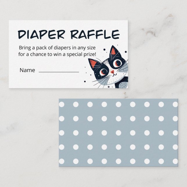 Carte D'accompagnement Cute Kitty Chat Baby shower Déchets Raffin (Devant / Derrière)