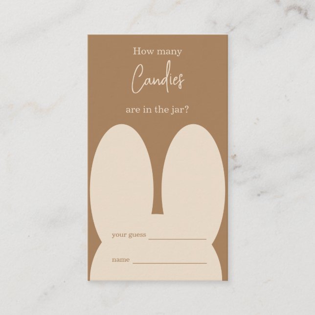 Carte D'accompagnement Cute lapin Combien de bonbons jeu (Devant)