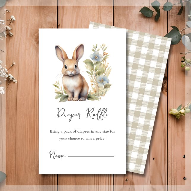 Carte D'accompagnement Cute Lapin Lapin Baby shower de la couche de lapin (Créateur téléchargé)