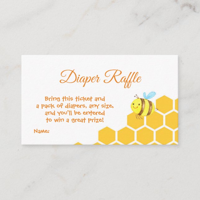 Carte D'accompagnement Cute Little Bee Baby shower Déchets Raffle (Devant)