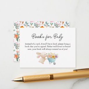 Carte D'accompagnement Cute Little Bunny Livres Fleur sauvage pour bébé