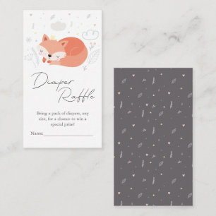 Carte D'accompagnement Cute Little Fox Baby shower Déchets Raffle